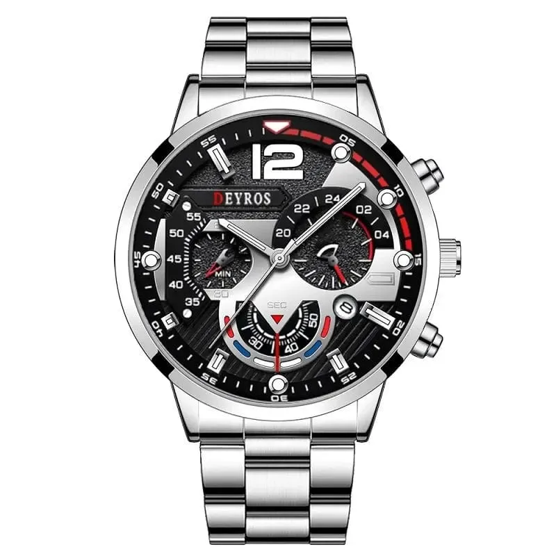 Mode Herren Uhren Luxus Edelstahl Quarz Armbanduhr Kalender Leuchtende Uhr Männer Business Casual Uhr Reloj Hombre