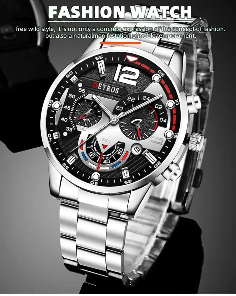 Mode Herren Uhren Luxus Edelstahl Quarz Armbanduhr Kalender Leuchtende Uhr Männer Business Casual Uhr Reloj Hombre