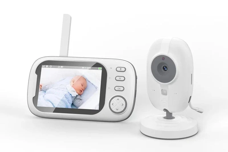 Cdycam Kabelloses Video-Babyphone 3.5 Zoll mit Schlafliedern, automatische Nachtsicht, Zwei-Wege-Gegensprechanlage, Temperaturüberwachung, Babysitter