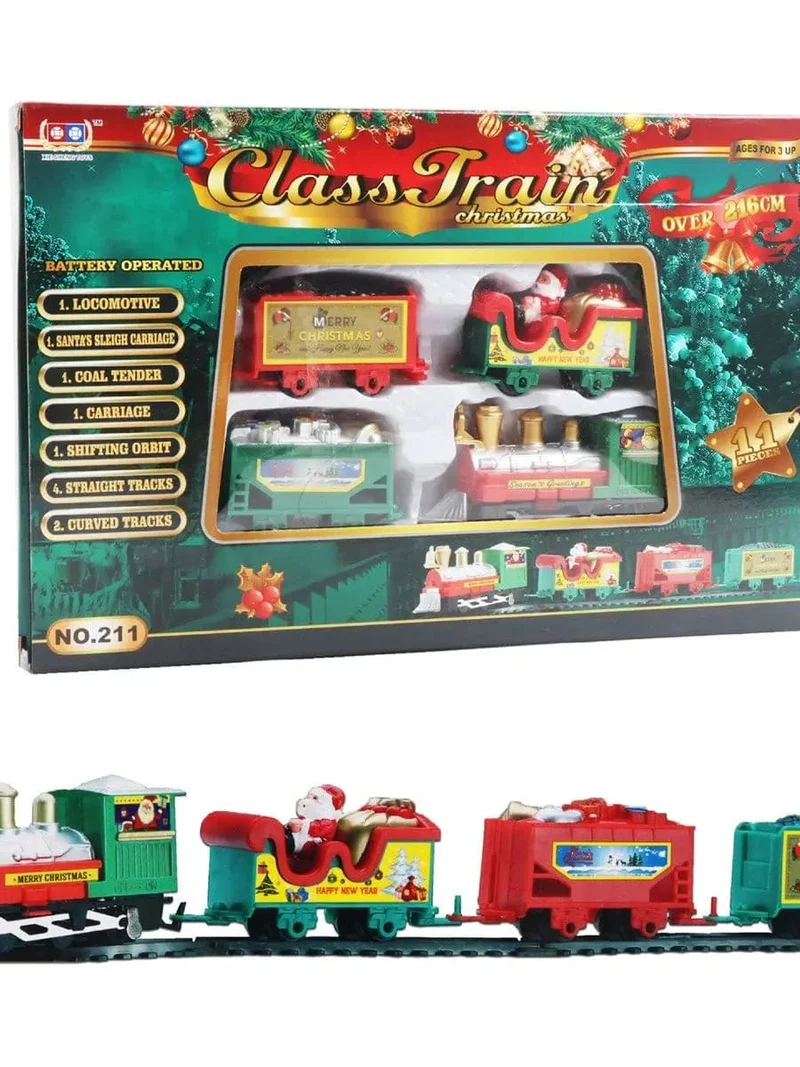 Weihnachtsrealistisches elektrisches Eisenbahnset, einfach zusammenzubauen und sicher für Kinder, Geschenk und Party, Weihnachtsbaumdekoration für zu Hause