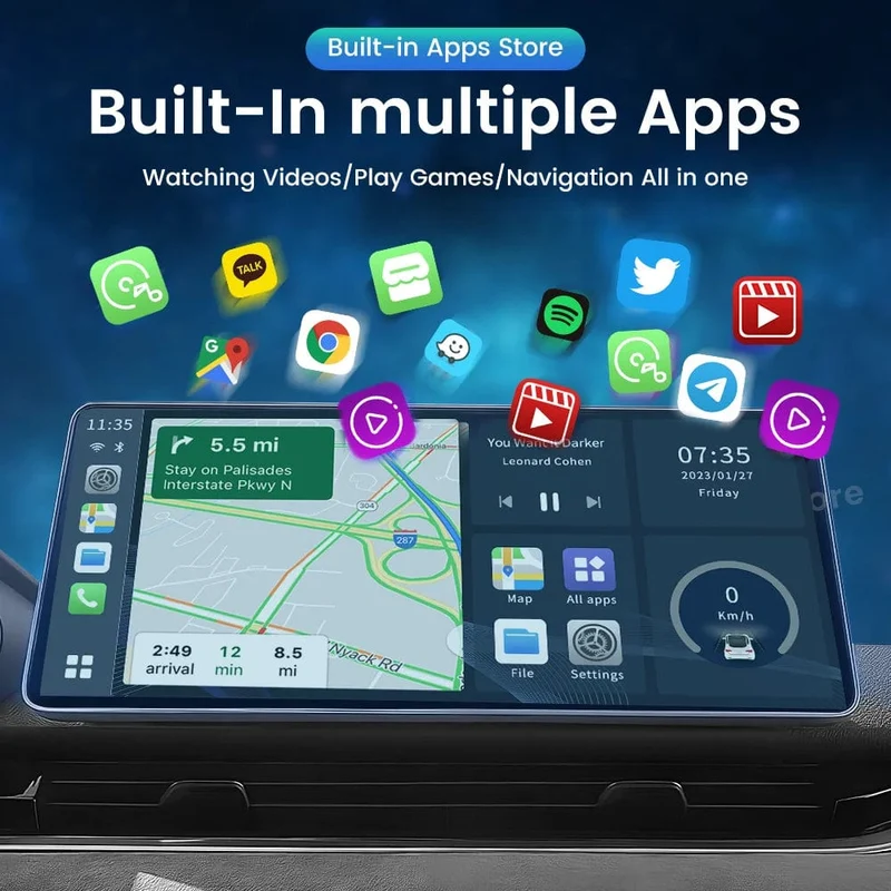 Carlinkit Android 13 TV-Box LED 8 + 128 GB CarPlay Wireless Android Auto Wireless Adapter Unterstützung Youtube Netfilx IPTV Spotify GPS