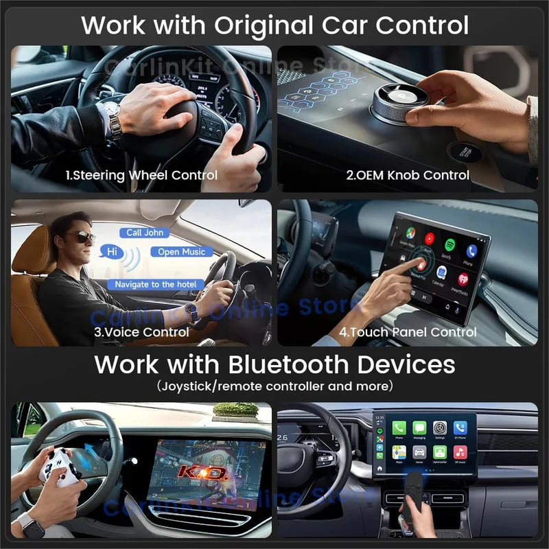 Carlinkit Android 13 TV-Box LED 8 + 128 GB CarPlay Wireless Android Auto Wireless Adapter Unterstützung Youtube Netfilx IPTV Spotify GPS
