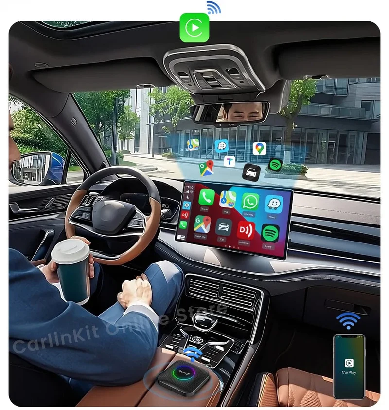 Carlinkit Android 13 TV-Box LED 8 + 128 GB CarPlay Wireless Android Auto Wireless Adapter Unterstützung Youtube Netfilx IPTV Spotify GPS