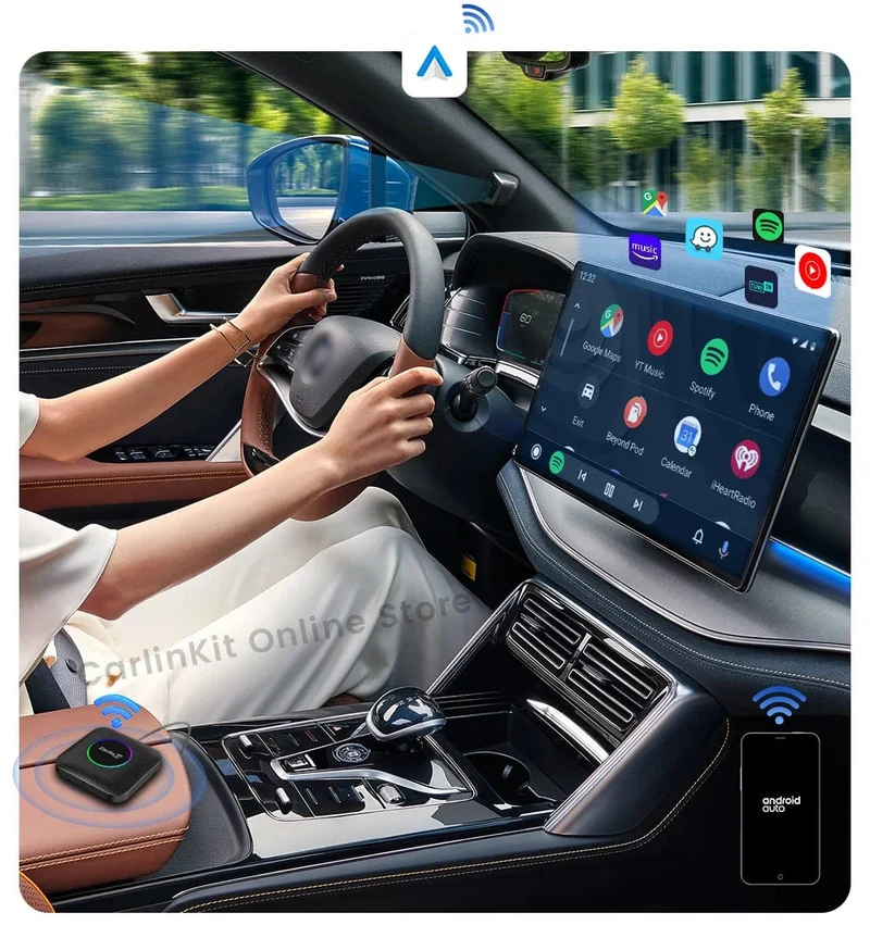 Carlinkit Android 13 TV-Box LED 8 + 128 GB CarPlay Wireless Android Auto Wireless Adapter Unterstützung Youtube Netfilx IPTV Spotify GPS