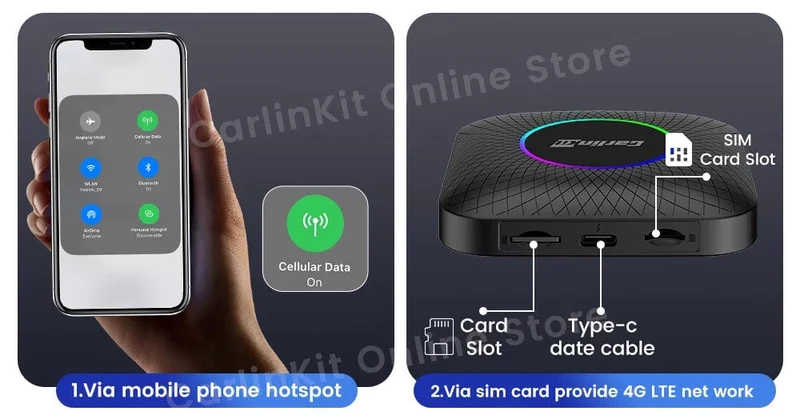 Carlinkit Android 13 TV-Box LED 8 + 128 GB CarPlay Wireless Android Auto Wireless Adapter Unterstützung Youtube Netfilx IPTV Spotify GPS