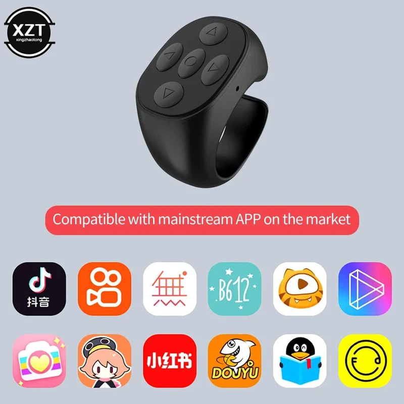 Drahtloser Bluetooth-Mobil-Selfie-Controller für faule Artifac-Fotos zum Umblättern der Seite Tiktok-Fernbedienung Ring-Controller