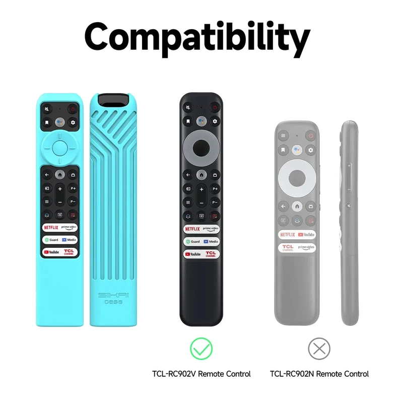 Silikon-Fernbedienungshülle für TCL TV-Fernbedienung RC902V FMR1 Google Android Smart QLED Voice TV Schutzhülle Umweltfreundlich