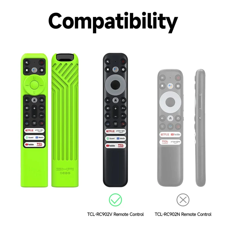 Silikon-Fernbedienungshülle für TCL TV-Fernbedienung RC902V FMR1 Google Android Smart QLED Voice TV Schutzhülle Umweltfreundlich