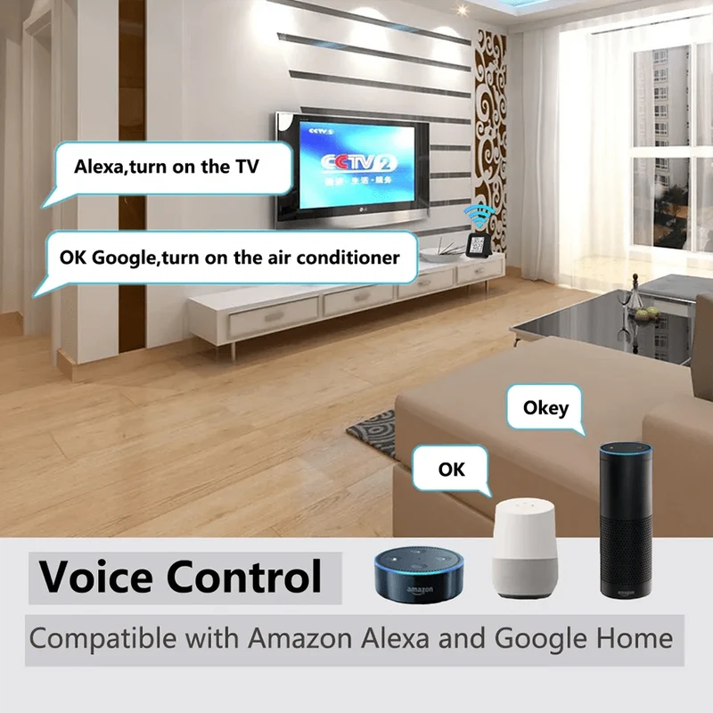 Tuya Smart Universal-IR-Fernbedienung mit Temperatur-Feuchtigkeitssensor für Klimaanlage TV AC Funktioniert mit Alexa, Google Home Yandex