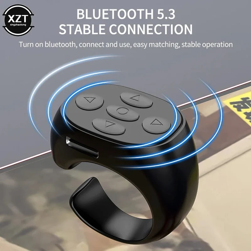 Drahtloser Bluetooth-Fingerspitzen-Selfie-Controller Tiktok Kurzvideo Page Flipping Browsing Device Handy-Fernbedienungsring