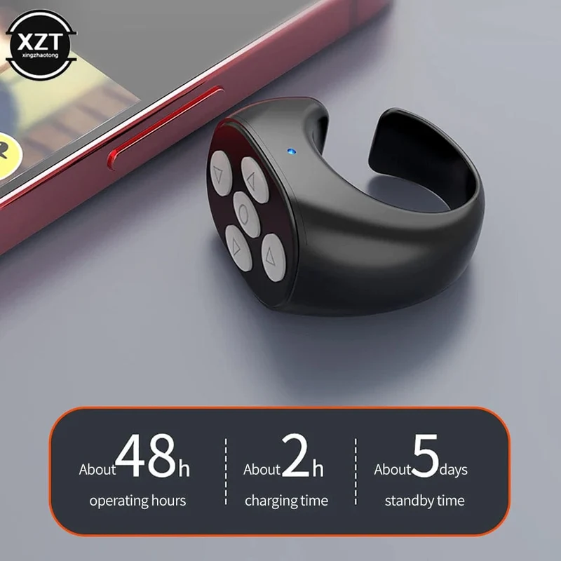 Drahtloser Bluetooth-Fingerspitzen-Selfie-Controller Tiktok Kurzvideo Page Flipping Browsing Device Handy-Fernbedienungsring