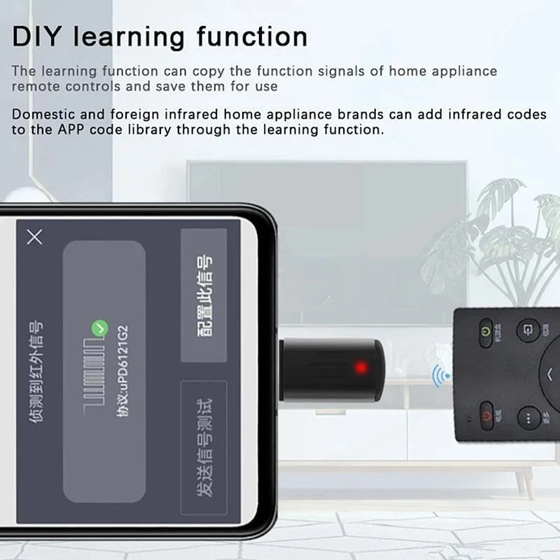 Smartphone-Fernbedienung Typ C Universal Smart Infrarot-Sender App Control Wireless Mini Adapter für TV-Klimaanlage