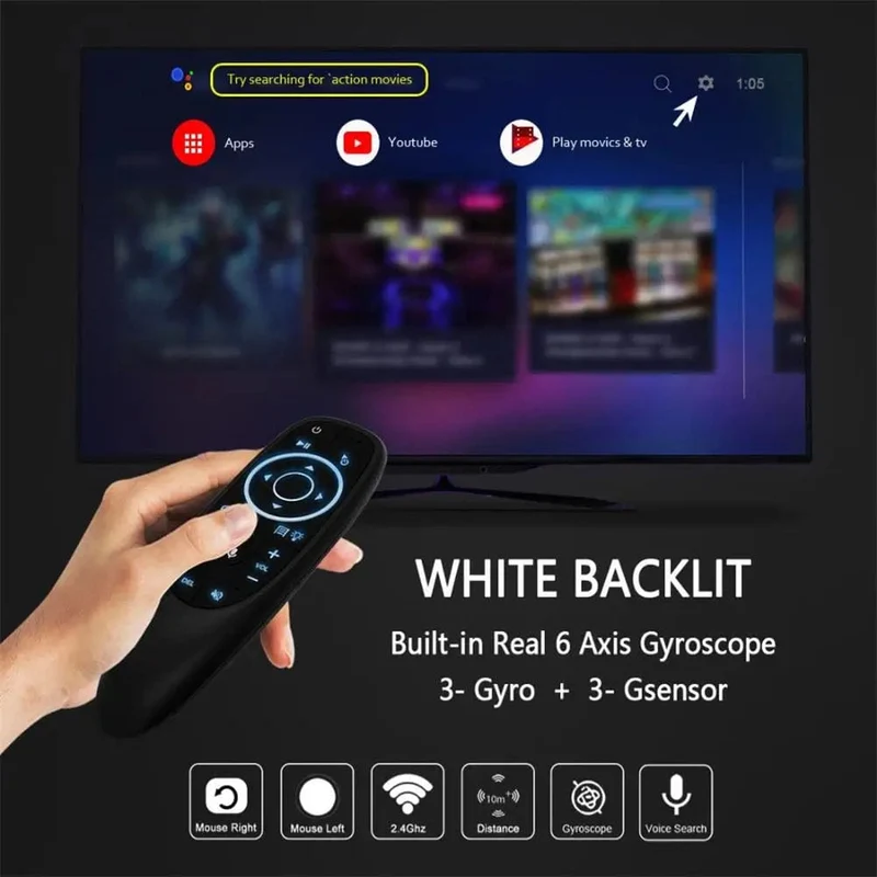 Smart Voice-Fernbedienung Wireless Air Fly Mouse 2.4g G10 G10s Pro Gyroskop Ir-Lernen Kompatibel für Android TV Box