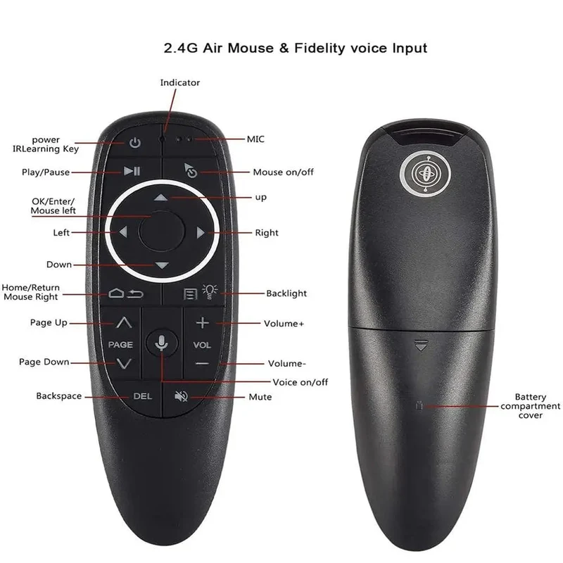 Smart Voice-Fernbedienung Wireless Air Fly Mouse 2.4g G10 G10s Pro Gyroskop Ir-Lernen Kompatibel für Android TV Box