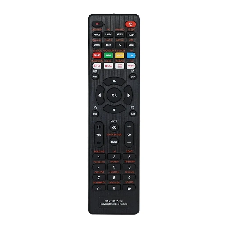 Universalfernbedienung RM-L1130+X für alle TV-Marken, Smart-TV-Fernbedienung, komfortabel zu bedienen für LED-TV oder LCD-TV