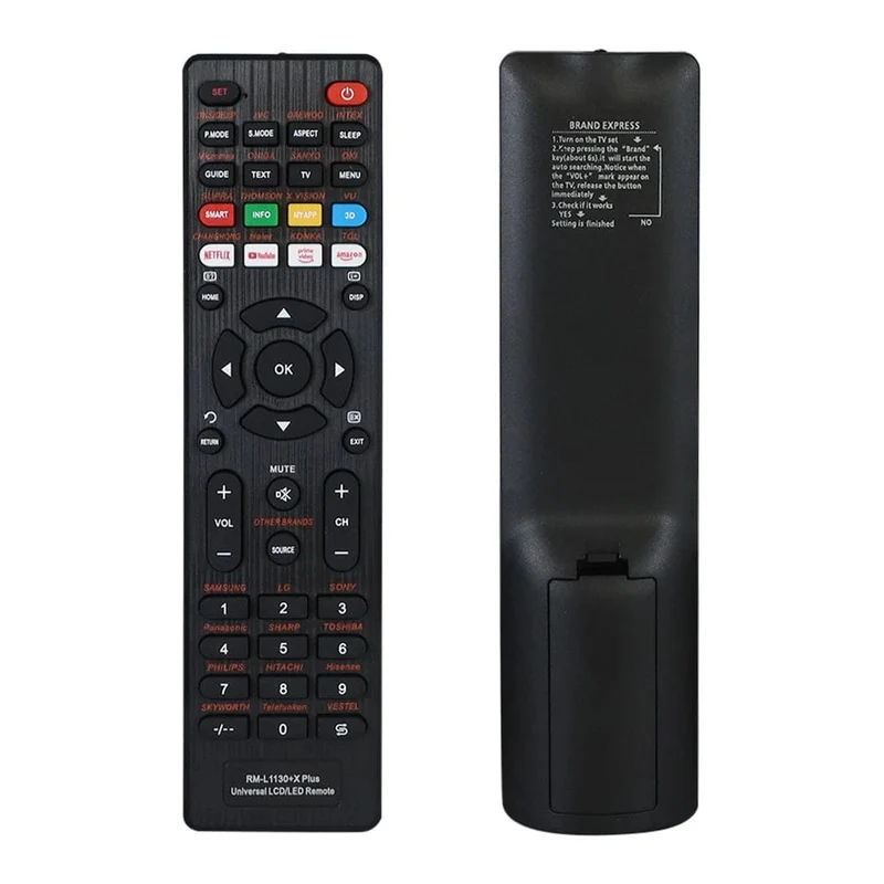 Universalfernbedienung RM-L1130+X für alle TV-Marken, Smart-TV-Fernbedienung, komfortabel zu bedienen für LED-TV oder LCD-TV