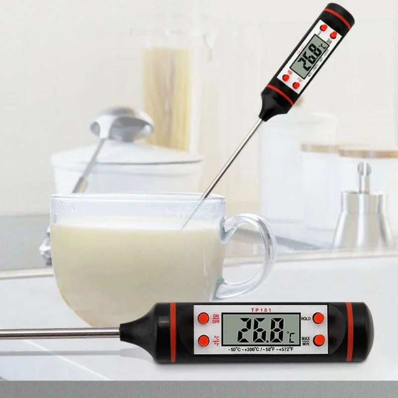Digitales Küchenthermometer zum Backen von Lebensmitteln, elektronische Sonde, Digitalanzeige, Grillthermometer für Flüssigkeiten