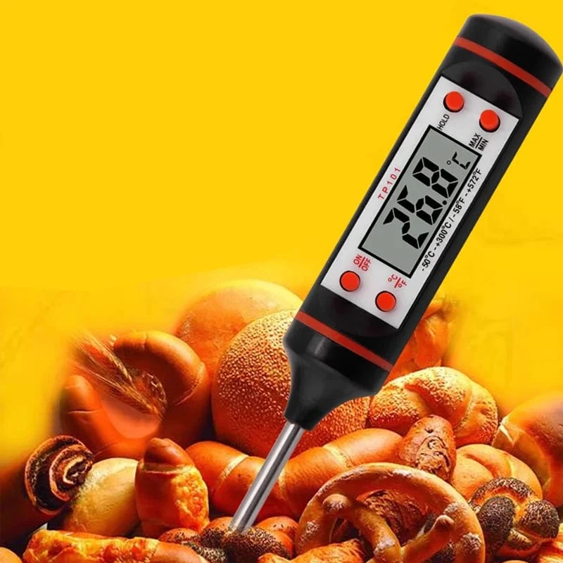 Digitales Küchenthermometer zum Backen von Lebensmitteln, elektronische Sonde, Digitalanzeige, Grillthermometer für Flüssigkeiten