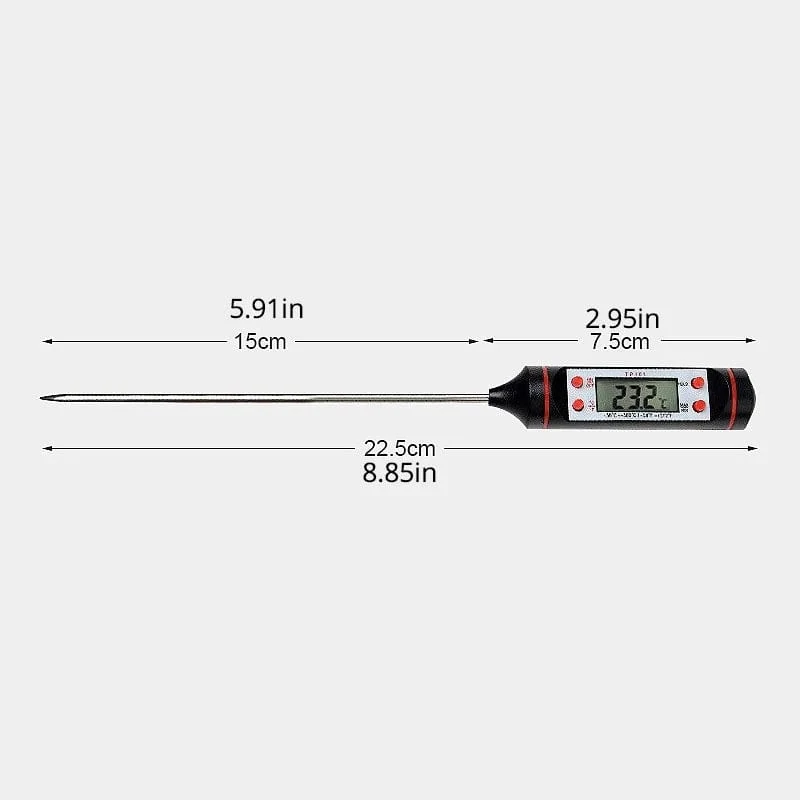 Digitales Küchenthermometer zum Backen von Lebensmitteln, elektronische Sonde, Digitalanzeige, Grillthermometer für Flüssigkeiten
