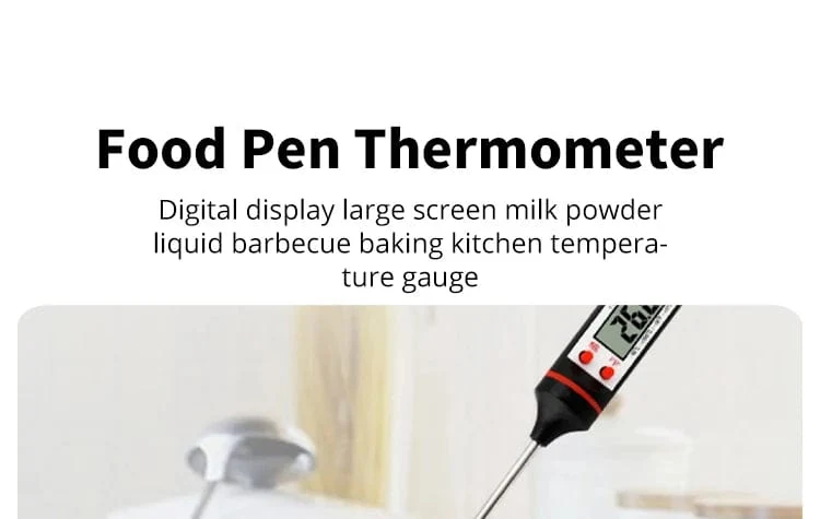 Digitales Küchenthermometer zum Backen von Lebensmitteln, elektronische Sonde, Digitalanzeige, Grillthermometer für Flüssigkeiten