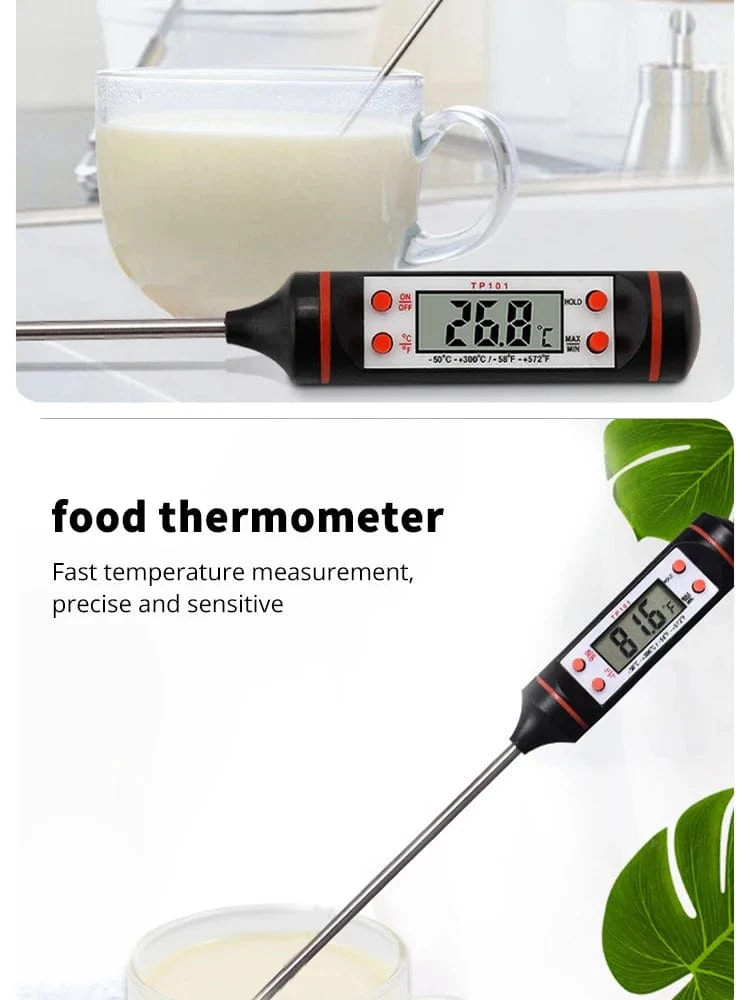 Digitales Küchenthermometer zum Backen von Lebensmitteln, elektronische Sonde, Digitalanzeige, Grillthermometer für Flüssigkeiten