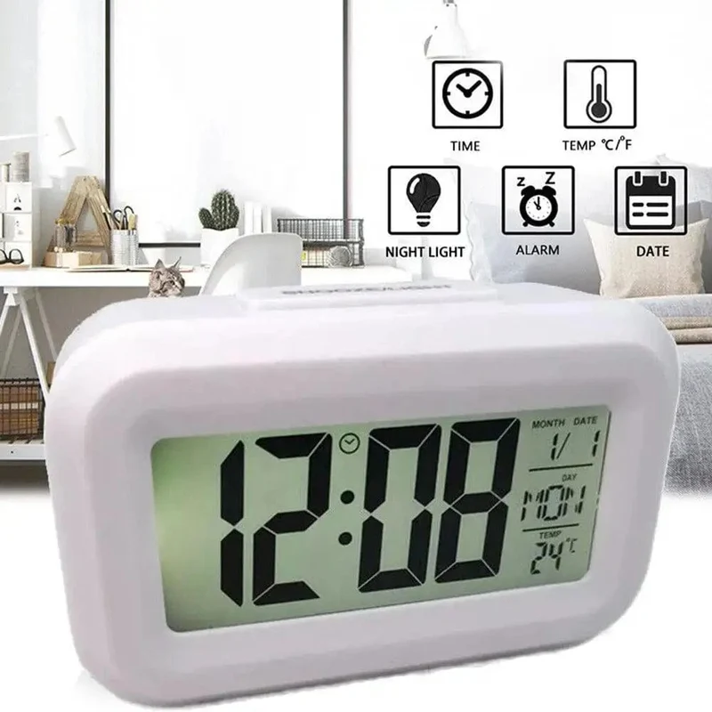 LED Digital Wecker Hintergrundbeleuchtung Snooze Daten Zeit Kalender Desktop Multifunktions Elektronische Hintergrundbeleuchtung Tisch Uhr