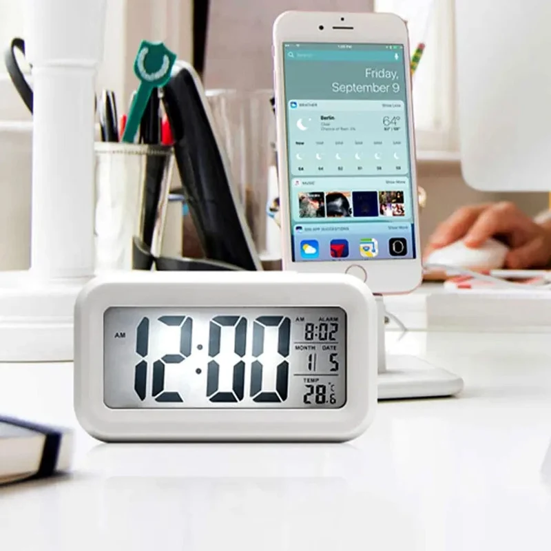 LED Digital Wecker Hintergrundbeleuchtung Snooze Daten Zeit Kalender Desktop Multifunktions Elektronische Hintergrundbeleuchtung Tisch Uhr