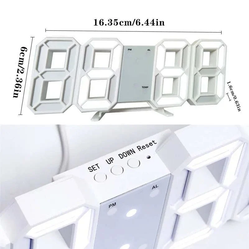 3D LED Digitaluhr Leuchtende Mode Wanduhr Multifunktionale kreative USB Plug In Elektronische Uhr Home Dekoration