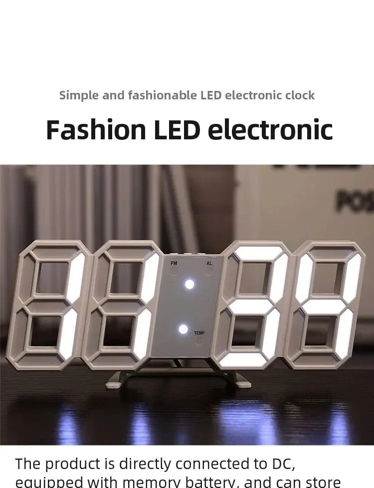 3D LED Digitaluhr Leuchtende Mode Wanduhr Multifunktionale kreative USB Plug In Elektronische Uhr Home Dekoration