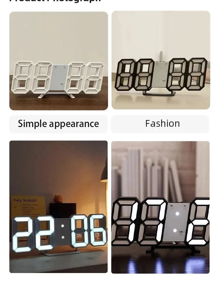 3D LED Digitaluhr Leuchtende Mode Wanduhr Multifunktionale kreative USB Plug In Elektronische Uhr Home Dekoration
