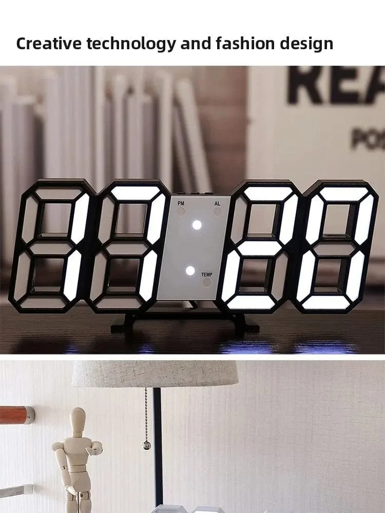 3D LED Digitaluhr Leuchtende Mode Wanduhr Multifunktionale kreative USB Plug In Elektronische Uhr Home Dekoration