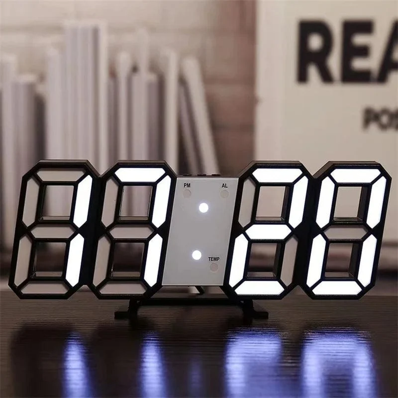 3D LED Digitaluhr Leuchtende Mode Wanduhr Multifunktionale kreative USB Plug In Elektronische Uhr Home Dekoration