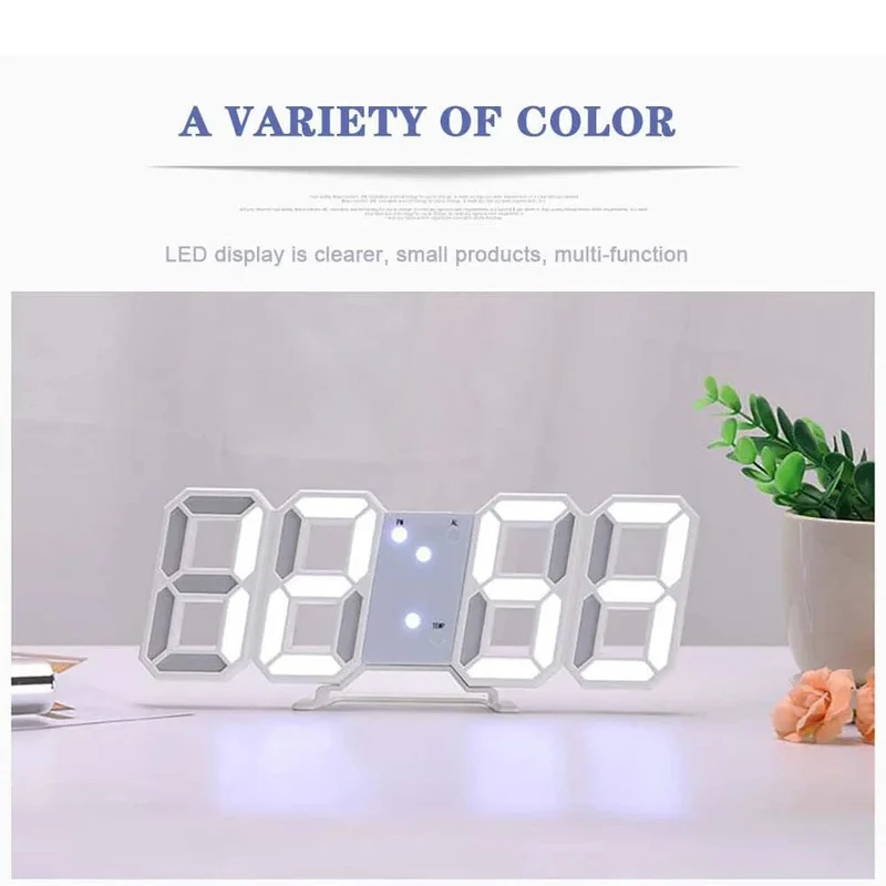 Wanduhr Digital Alarm Moderne Küche Elektronische Smart 3D USB Netzteil LED Zeit Datum Temperatur Display Desktop Schlafzimmer