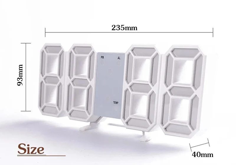 Wanduhr Digital Alarm Moderne Küche Elektronische Smart 3D USB Netzteil LED Zeit Datum Temperatur Display Desktop Schlafzimmer