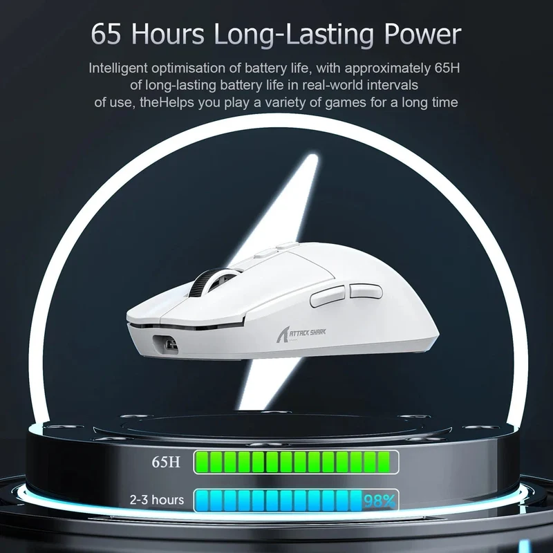X6 PAW3395 Bluetooth-Maus, Tri-Mode-Verbindung, magnetische RGB-Touch-Ladestation, Makro-Gaming-Maus