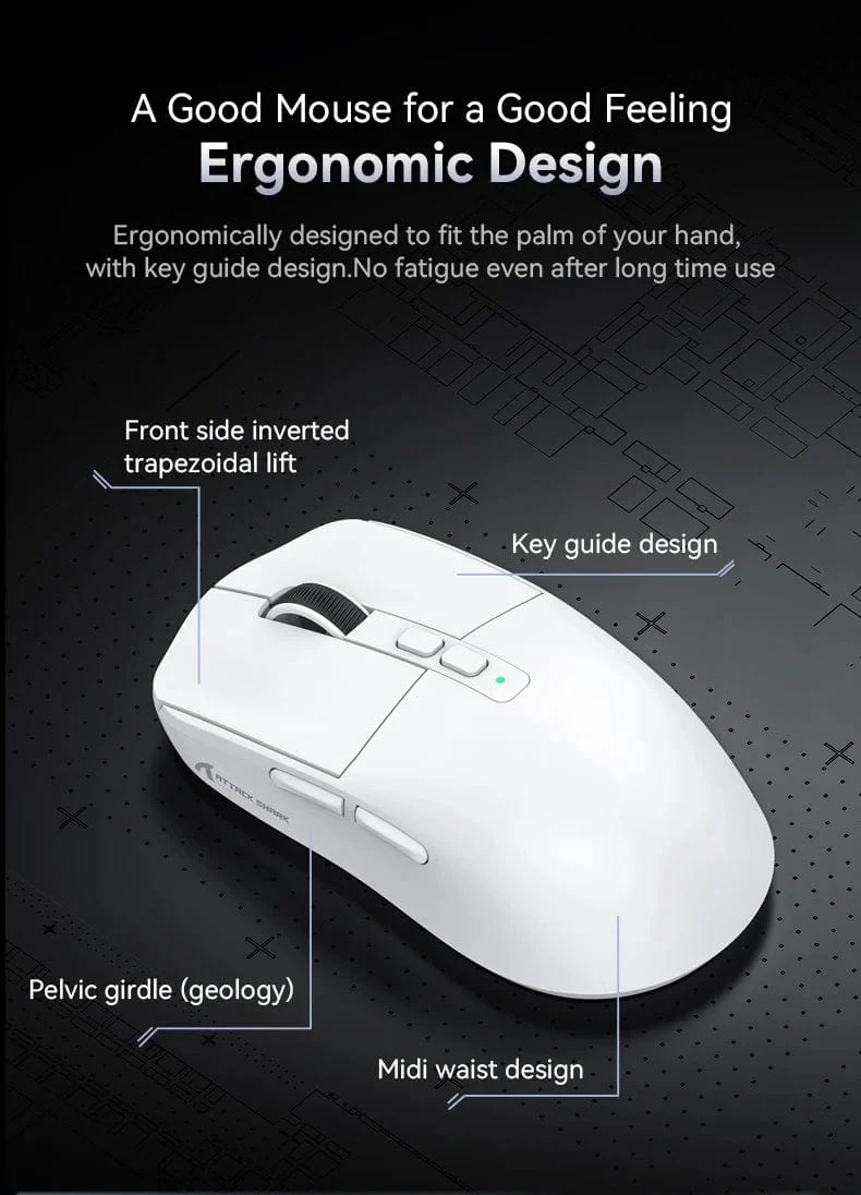 X6 PAW3395 Bluetooth-Maus, Tri-Mode-Verbindung, magnetische RGB-Touch-Ladestation, Makro-Gaming-Maus