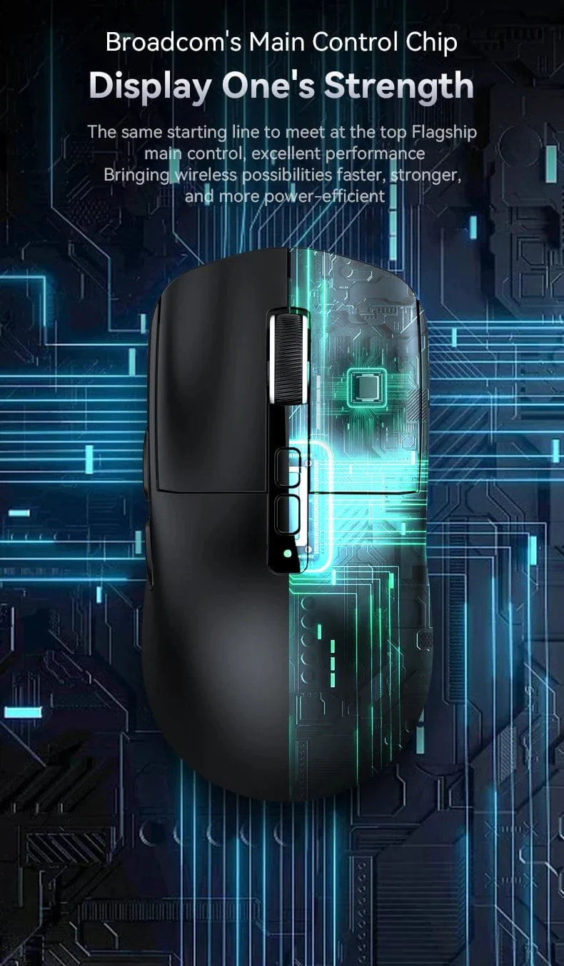 X6 PAW3395 Bluetooth-Maus, Tri-Mode-Verbindung, magnetische RGB-Touch-Ladestation, Makro-Gaming-Maus