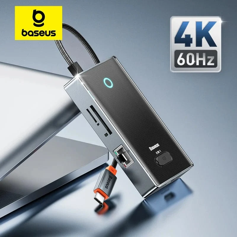 Baseus USB C HUB 4K 60Hz Typ C zu HDMI RJ45 PD 100W Adapter Für Macbook iPad Pro Air M2 M1 Sumsang PC Zubehör USB 3.0 HUB