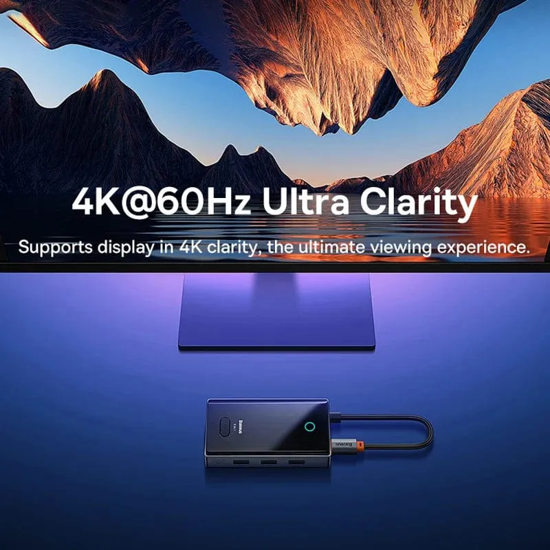 Baseus USB C HUB 4K 60Hz Typ C zu HDMI RJ45 PD 100W Adapter Für Macbook iPad Pro Air M2 M1 Sumsang PC Zubehör USB 3.0 HUB