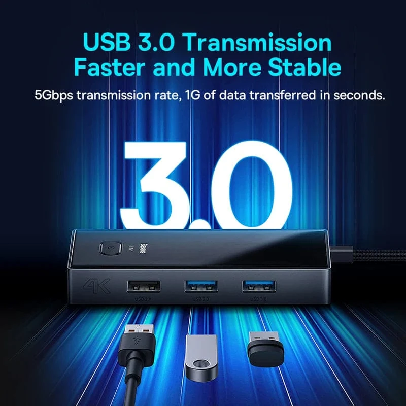 Baseus USB C HUB 4K 60Hz Typ C zu HDMI RJ45 PD 100W Adapter Für Macbook iPad Pro Air M2 M1 Sumsang PC Zubehör USB 3.0 HUB