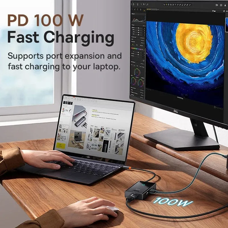 Baseus USB C HUB 4K 60Hz Typ C zu HDMI RJ45 PD 100W Adapter Für Macbook iPad Pro Air M2 M1 Sumsang PC Zubehör USB 3.0 HUB