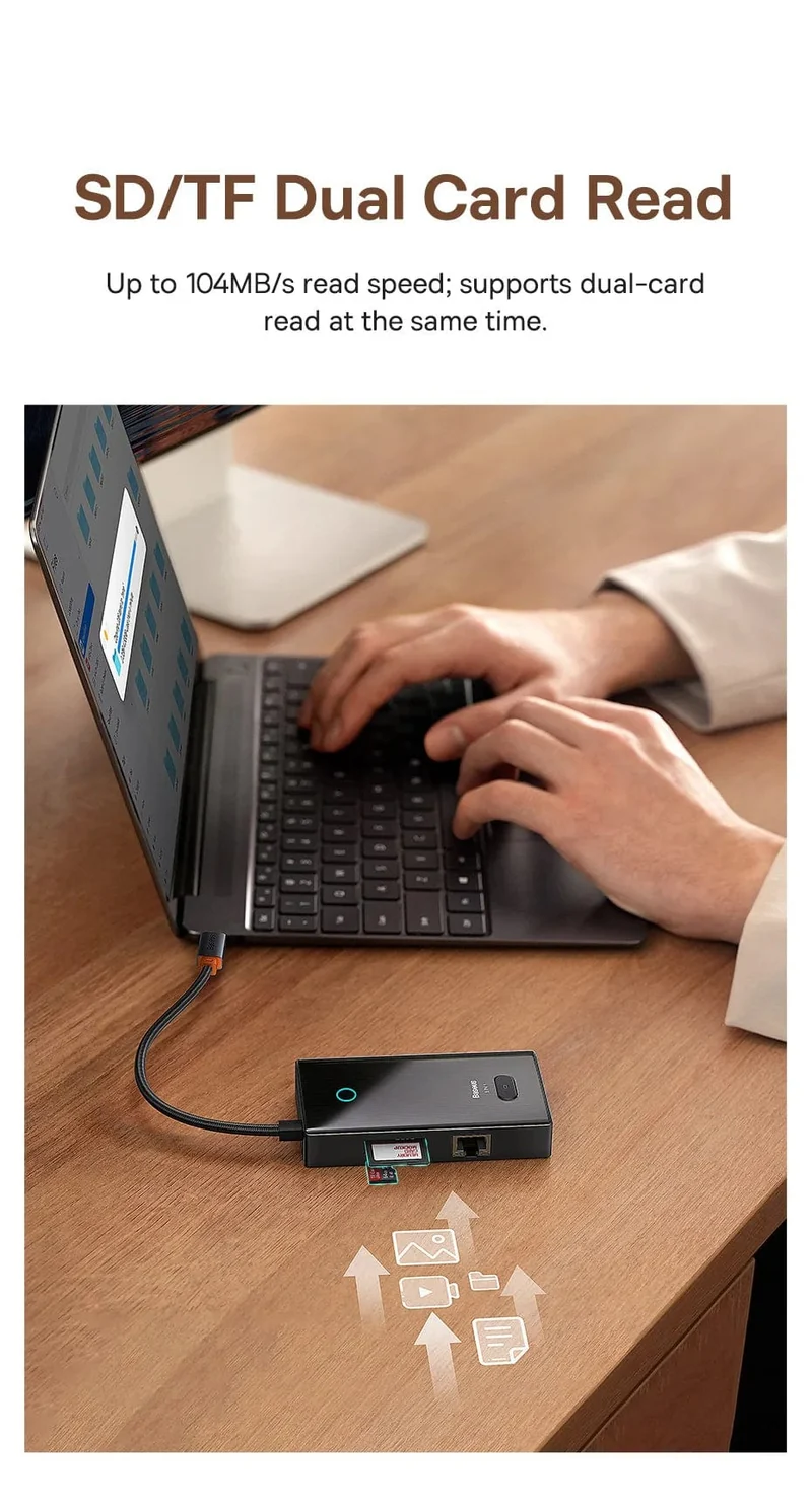 Baseus USB C HUB 4K 60Hz Typ C zu HDMI RJ45 PD 100W Adapter Für Macbook iPad Pro Air M2 M1 Sumsang PC Zubehör USB 3.0 HUB