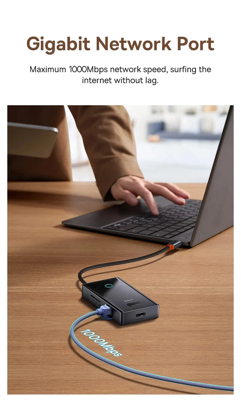 Baseus USB C HUB 4K 60Hz Typ C zu HDMI RJ45 PD 100W Adapter Für Macbook iPad Pro Air M2 M1 Sumsang PC Zubehör USB 3.0 HUB
