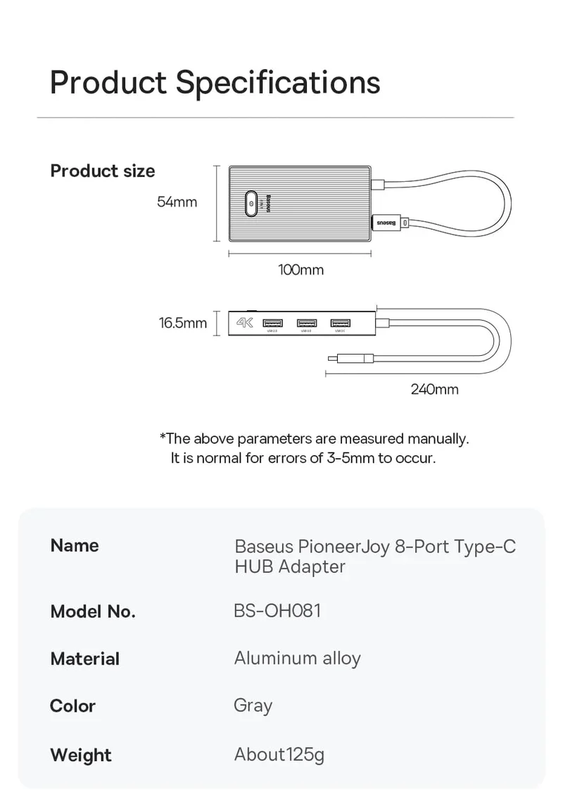 Baseus USB C HUB 4K 60Hz Typ C zu HDMI RJ45 PD 100W Adapter Für Macbook iPad Pro Air M2 M1 Sumsang PC Zubehör USB 3.0 HUB