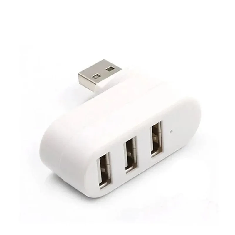 PzzPss USB Hub 2.0 Adapter Drehbarer Hochgeschwindigkeits-U-Disk-Reader-Splitter 3 Ports USB 2.0 für Computer PC Laptop Mac Mini Zubehör