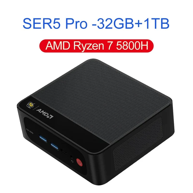 Beelink Ryzen 7 5800H SER5 Pro Max Mini-PC AMD DDR4 16 GB RAM 500 GB NVME SSD unterstützt WiFi6 4K HD Desktop-Computer mit drei Bildschirmen