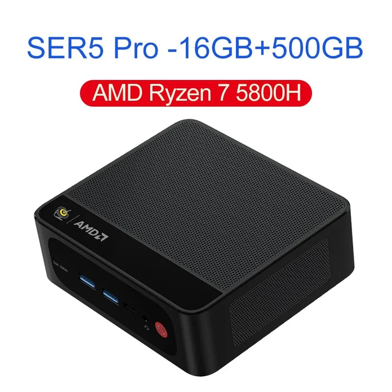 Beelink Ryzen 7 5800H SER5 Pro Max Mini-PC AMD DDR4 16 GB RAM 500 GB NVME SSD unterstützt WiFi6 4K HD Desktop-Computer mit drei Bildschirmen