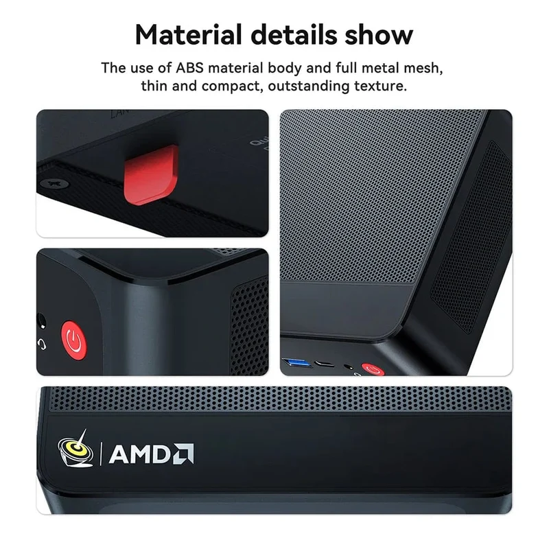 Beelink Ryzen 7 5800H SER5 Pro Max Mini-PC AMD DDR4 16 GB RAM 500 GB NVME SSD unterstützt WiFi6 4K HD Desktop-Computer mit drei Bildschirmen