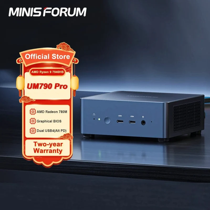 Neu MINISFORUM UM790 Pro Mini PC AMD Ryzen 9 7940HS Gaming Mini PC Fenster 11 DDR5 5600MHz USB4 WiFi 6E Desktop mini