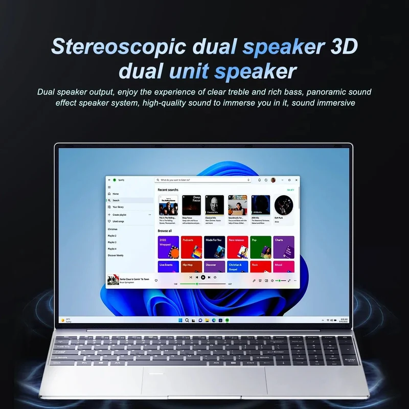 15.6" Laptop Intel Celeron N5095 Notebook Gamer 32GB RAM 2TB SSD Büro Arbeits-PC Computer Windows 11 1920*1080 Auflösung Laptop